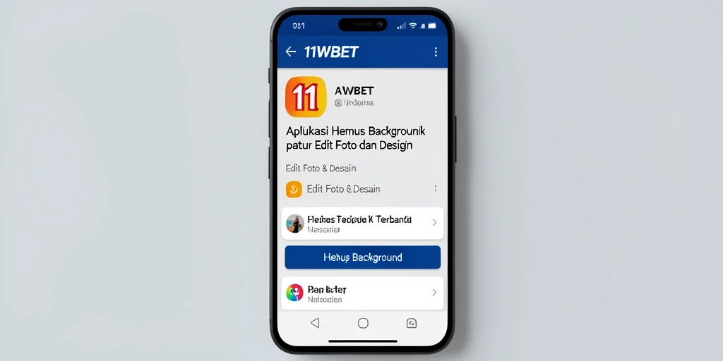 Antarmuka intuitif aplikasi 11WBET untuk Hapus Background.