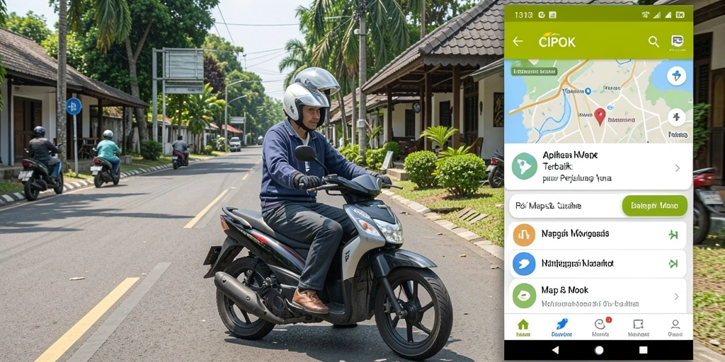 Antarmuka aplikasi CIPOK untuk navigasi motor yang intuitif.