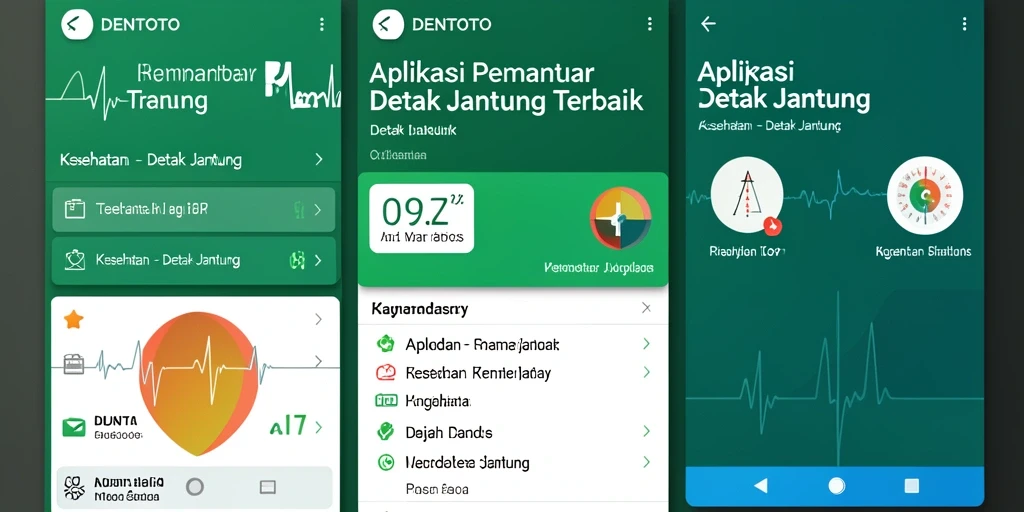 Tampilan antarmuka utama DENTOTO untuk pemantauan detak jantung.