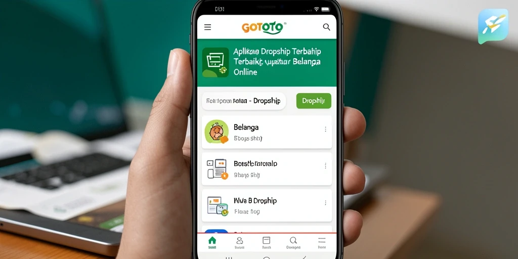 Tampilan antarmuka pengguna GOTOTO yang memudahkan proses dropship.