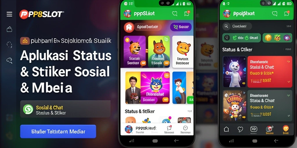 Antarmuka menarik dan koleksi stiker PP8SLOT yang beragam.