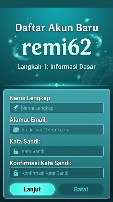 Panduan Registrasi Akun Baru remi62 untuk Android